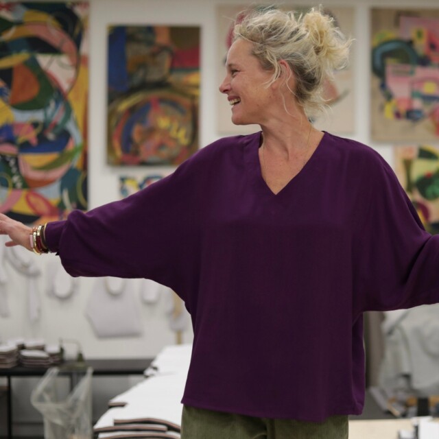 Quintessence - Blouse  Mina – Sergé de viscose prune