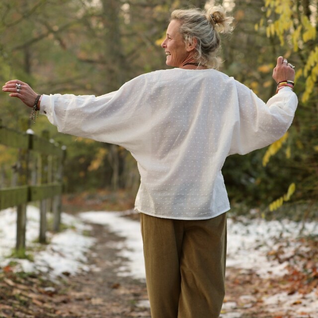 Quintessence - Blouse Mina – Voile de coton blanc plumetis