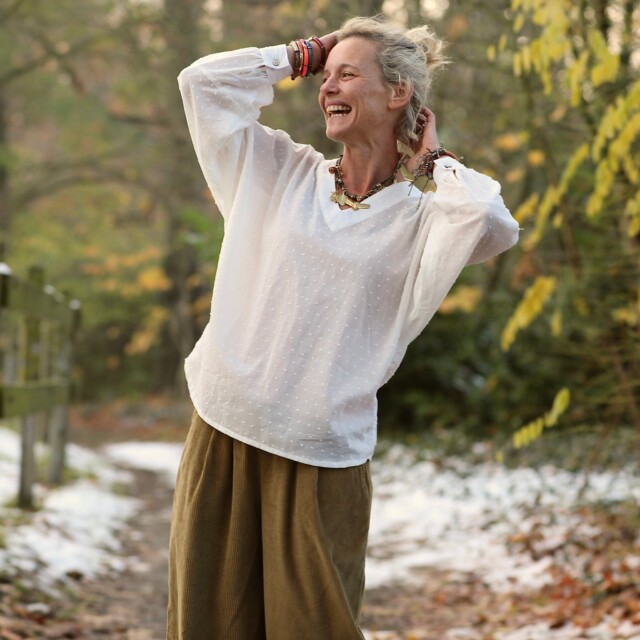 Quintessence - Blouse Mina – Voile de coton blanc plumetis