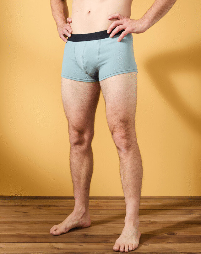 Lemahieu - Boxer court en Coton BIO - Givré - Homme