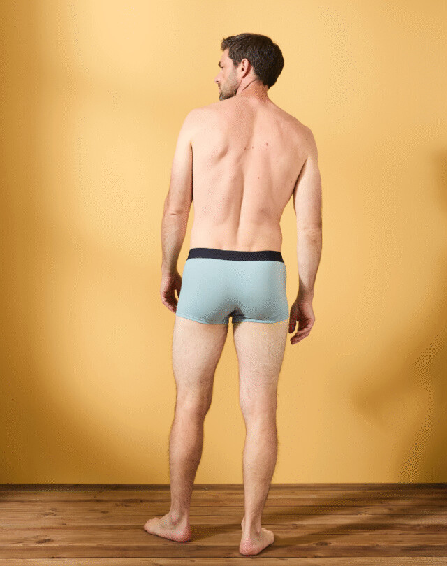 Lemahieu - Boxer court en Coton BIO - Givré - Homme