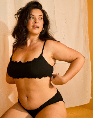 Maison Lemahieu - Brassière froufrou – Noir – Femme