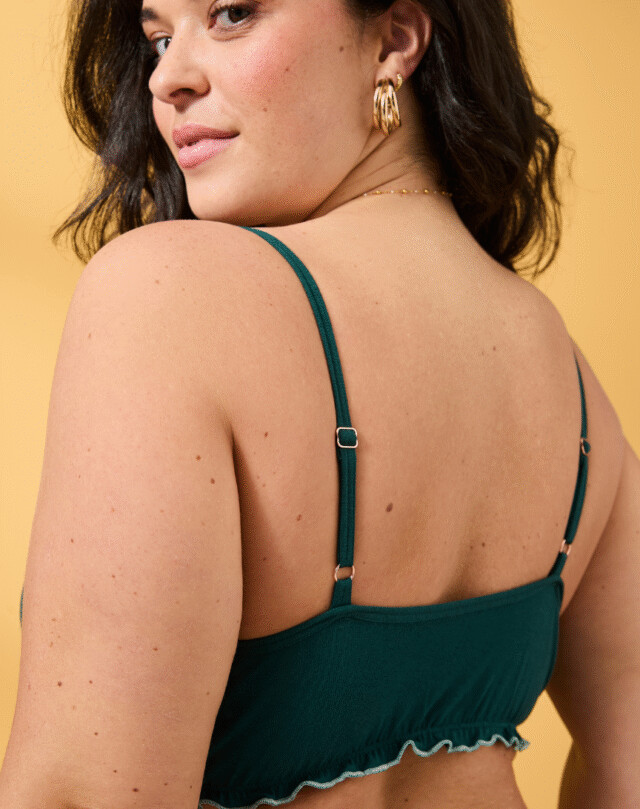 Lemahieu - Brassière froufrou - Vert Cyprès - Femme