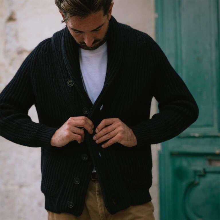 Bleu De Chauffe - Cardigan Doëlan - Bleu Marine