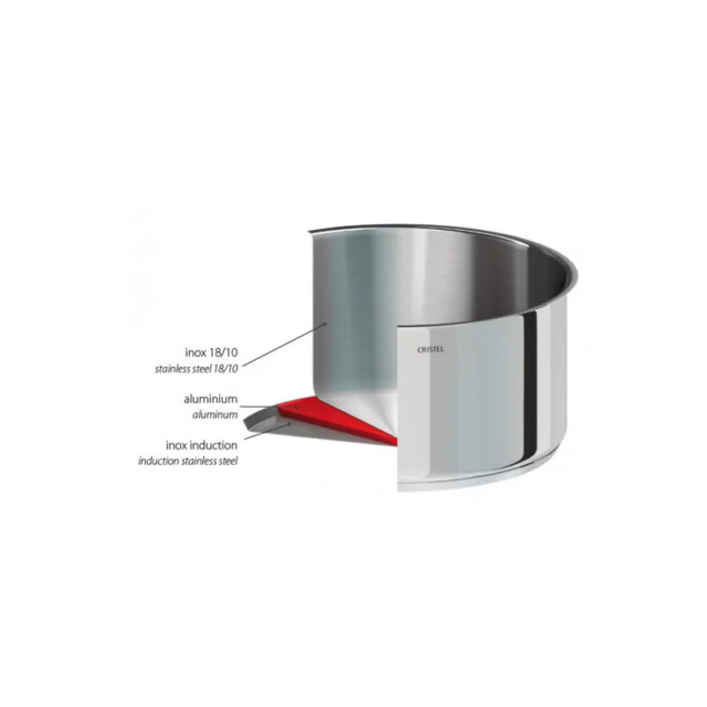 CRISTEL - Casserole haute CRISTEL Mutine amovible inox 14cm