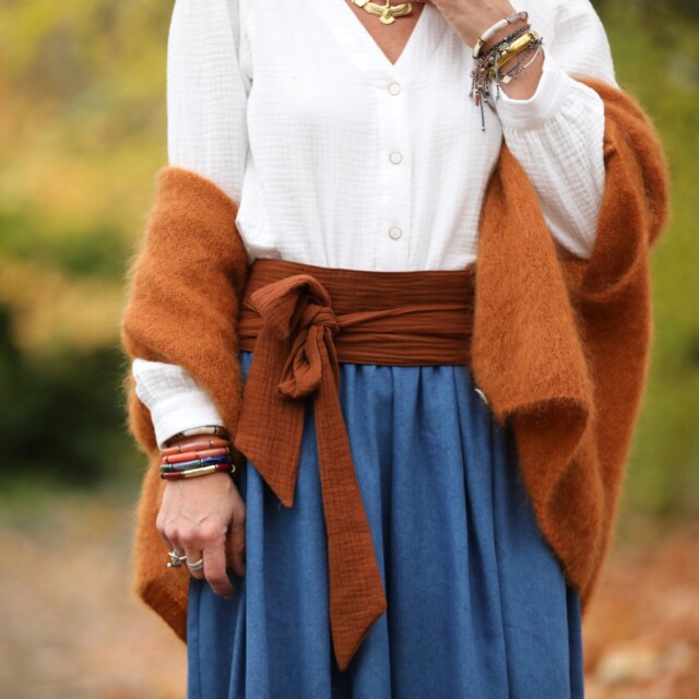 Quintessence - Ceinture Anita -double gaze de coton écureuil