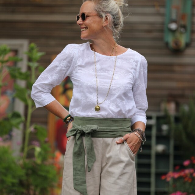 Quintessence - Ceinture Anita Double gaze de coton kaki