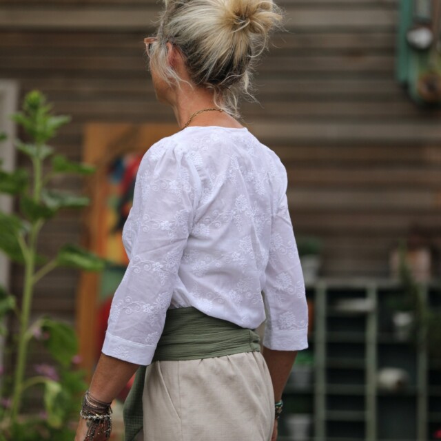 Quintessence - Ceinture Anita Double gaze de coton kaki