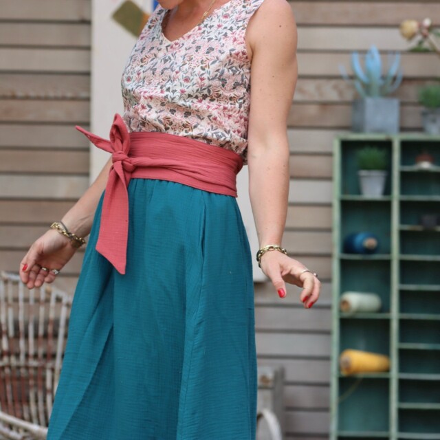 Quintessence - Ceinture Anita Double gaze de coton terracotta