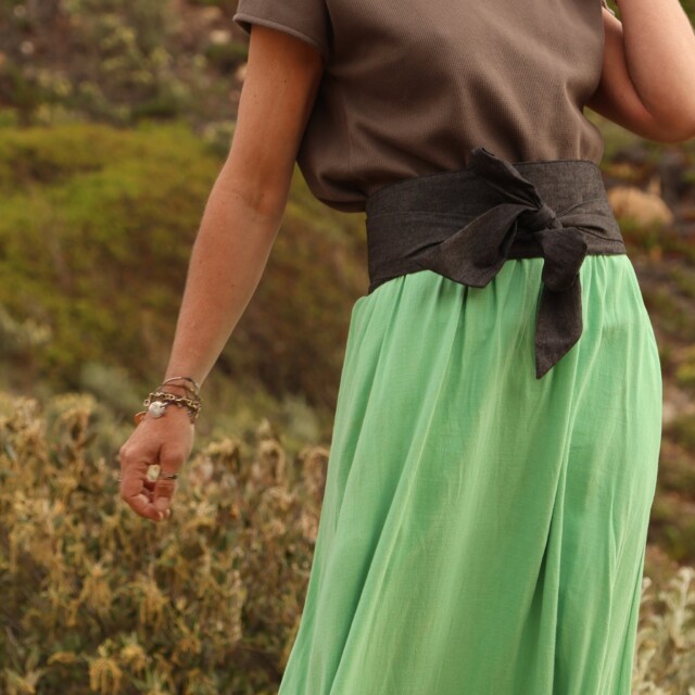 Quintessence - Ceinture Anita en jean  de coton noir India