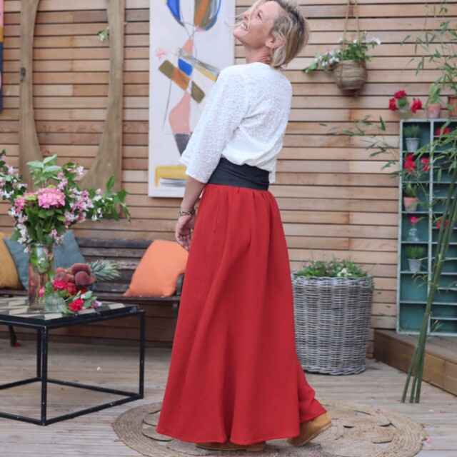 Quintessence - Ceinture Anita en jean  de coton noir India