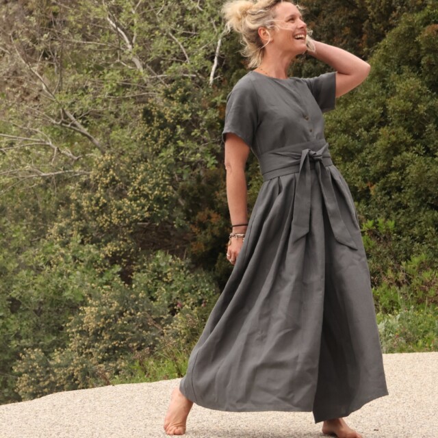 Quintessence - Ceinture Anita - lin gris adoise India