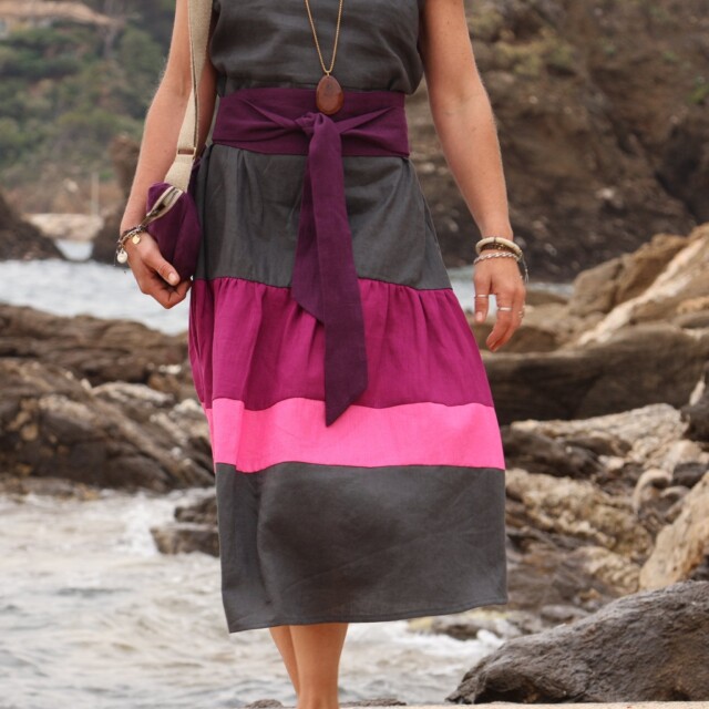 Quintessence - Ceinture Anita - lin lilas (India)