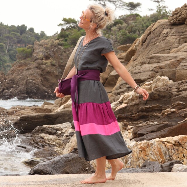 Quintessence - Ceinture Anita - lin lilas (India)