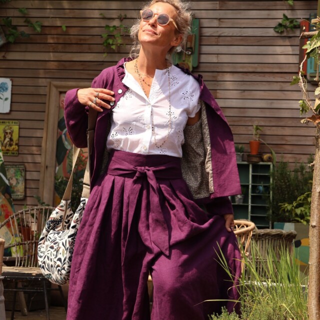 Quintessence - Ceinture Anita - lin lilas (India)