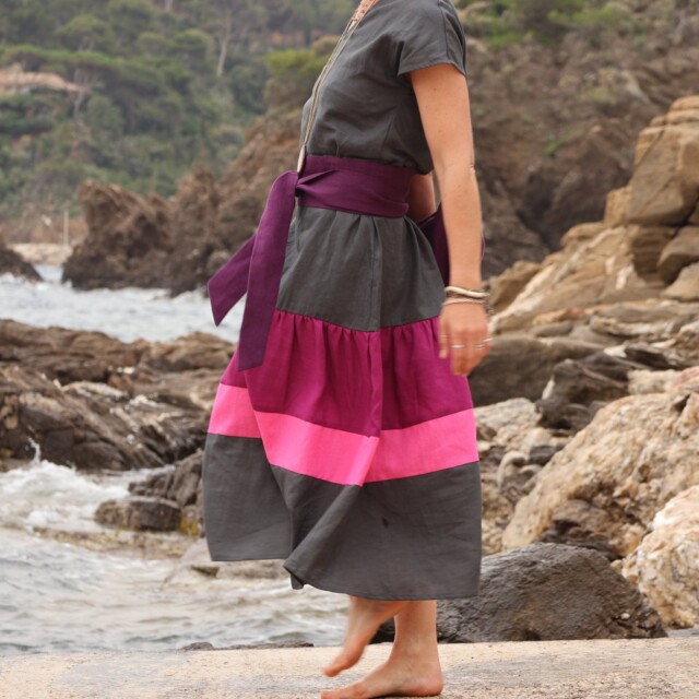 Quintessence - Ceinture Anita - lin lilas (India)