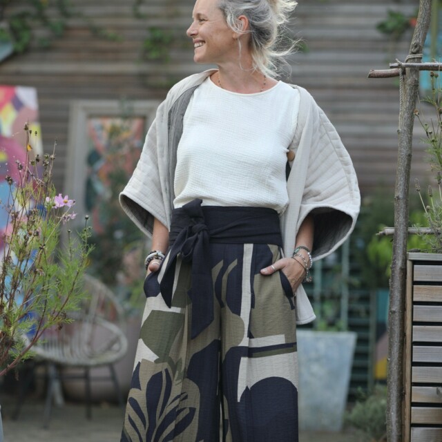 Quintessence - Ceinture Anita - lin stone wash noir