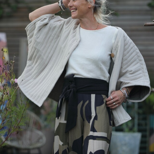 Quintessence - Ceinture Anita - lin stone wash noir