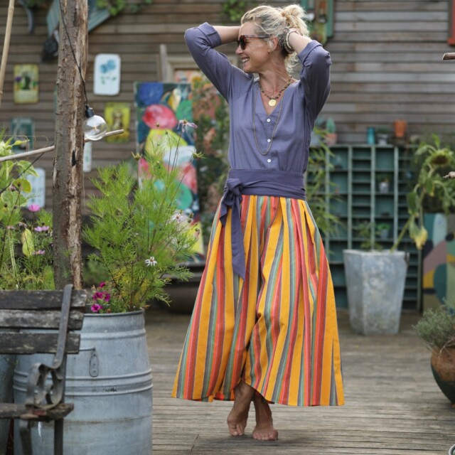 Quintessence - Ceinture Anita  - sergé de viscose parme