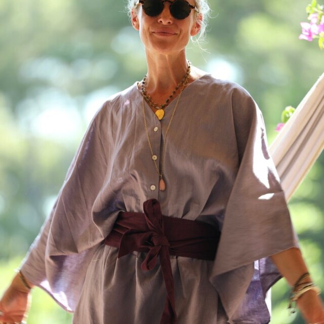 Quintessence - Ceinture Anita  - sergé de viscose lilas