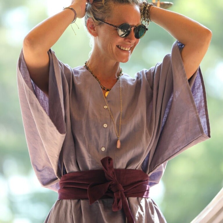 Quintessence - Ceinture Anita  - sergé de viscose lilas