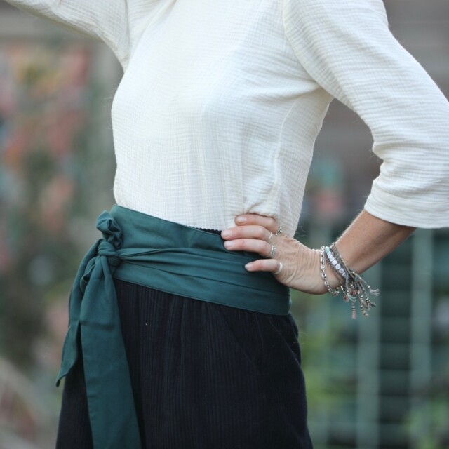 Quintessence - Ceinture Anita - viscose vert anglais