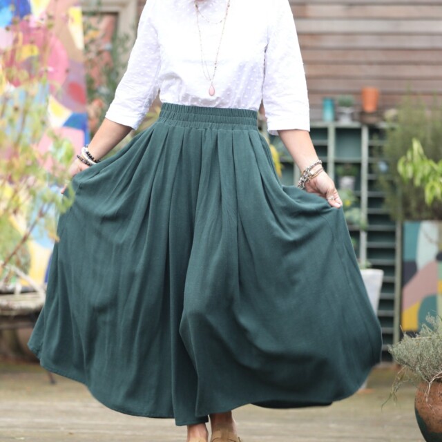 Quintessence - Ceinture Anita  - viscose/lin vert colvert (assortie à Paco)