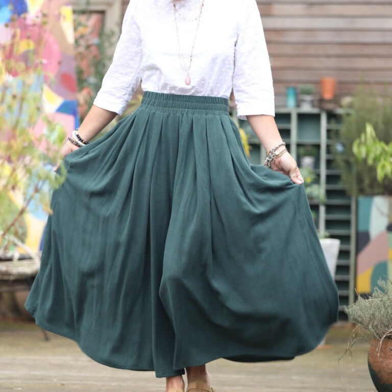 Quintessence - Ceinture Anita  - viscose/lin vert anglais