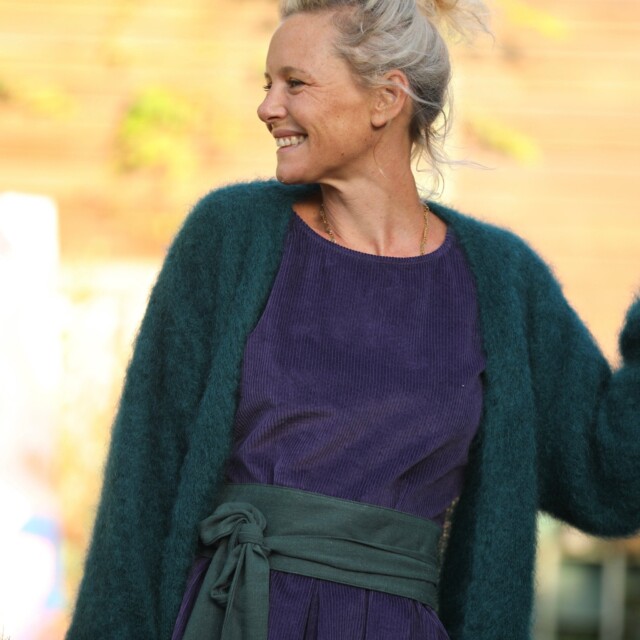 Quintessence - Ceinture Anita  – viscose/lin vert colvert (assortie à Paco)