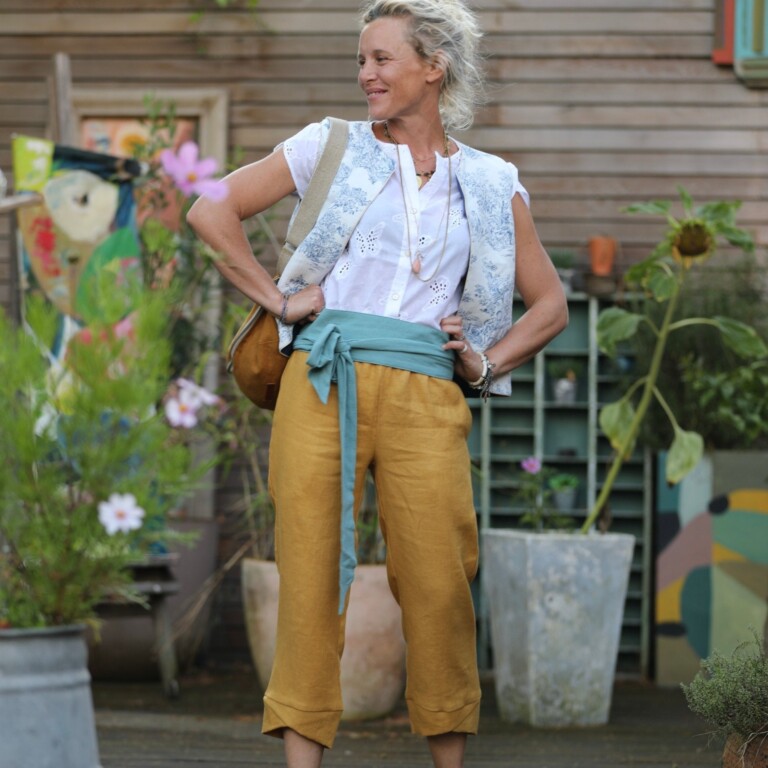 Quintessence - Ceinture Anita - viscose/lin vert d'eau