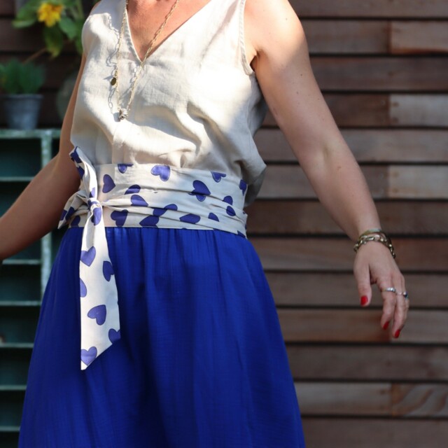 Quintessence - Ceinture Anita - Voile de coton coeur