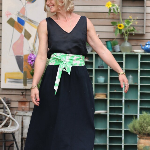 Quintessence - Ceinture Anita  - Voile de coton feuillages fluo