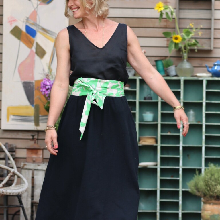 Quintessence - Ceinture Anita  - Voile de coton feuillages fluo