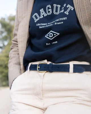 Daguet - Ceinture Astrid – Velours bleu nuit