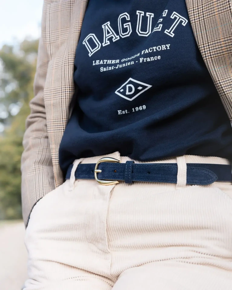 Daguet - Ceinture Astrid - Velours bleu nuit