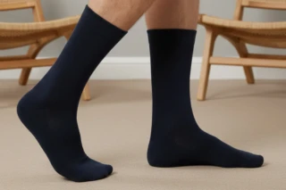 Airplum - Chaussettes marine HABEILLE en coton pour homme