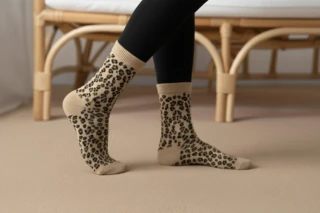 Airplum - Chaussette léopard femme HOPARD en coton