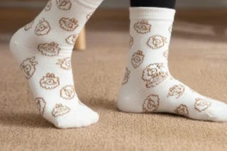 Airplum - Chaussette blanche fantaisie mouton HOUTON en coton homme femme