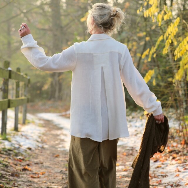 Quintessence - Chemise Caroline - Double gaze de coton ivoire