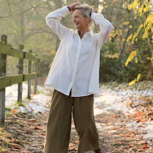 Quintessence - Chemise Caroline - Double gaze de coton ivoire