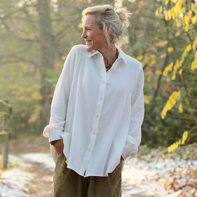 Quintessence - Chemise Caroline - Double gaze de coton ivoire