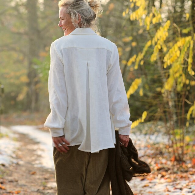 Quintessence - Chemise Caroline - Double gaze de coton ivoire