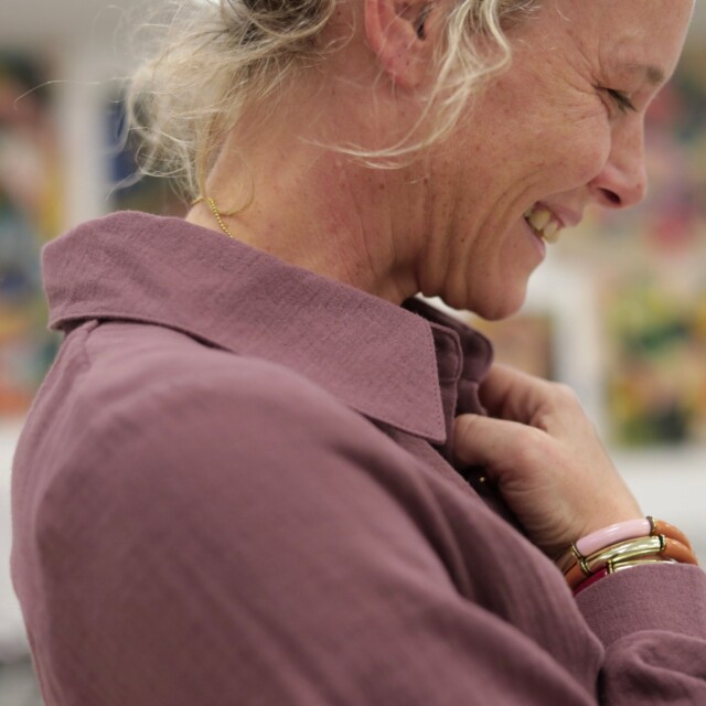 Quintessence - Chemise Caroline - Double gaze de coton parme