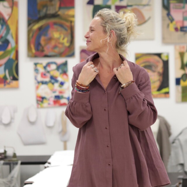 Quintessence - Chemise Caroline - Double gaze de coton parme