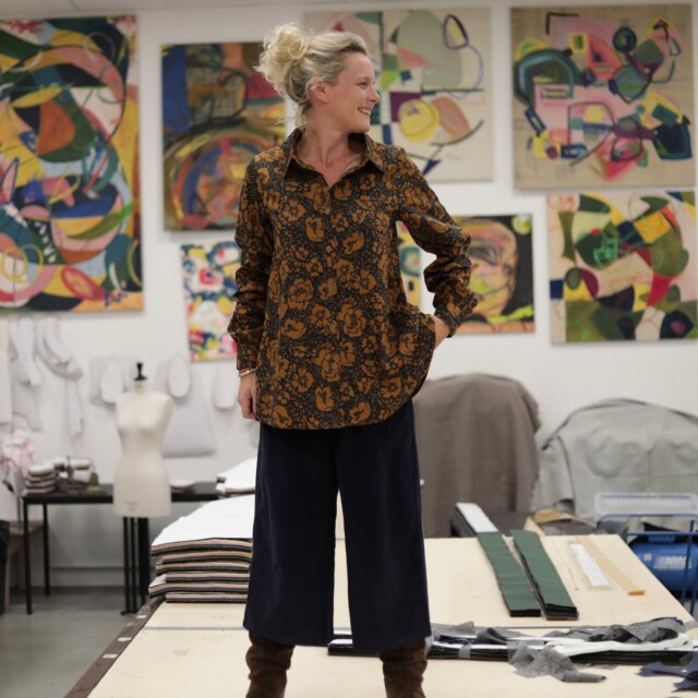 Quintessence - Chemise Caroline - Satin de coton Fleurs de Curcuma