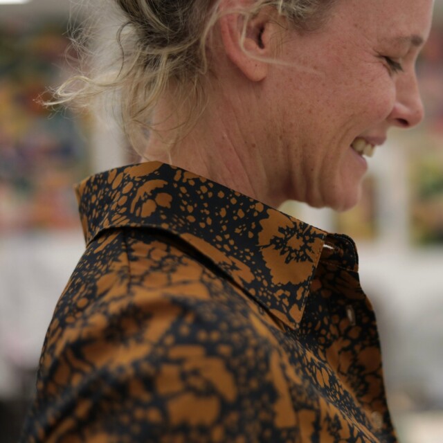 Quintessence - Chemise Caroline - Satin de coton Fleurs de Curcuma