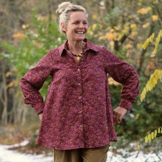 Chemise Caroline – Satin de coton Jardin Épicé par la marque Quintessence Quintessence - Chemise Caroline – Satin de coton Jardin Épicé