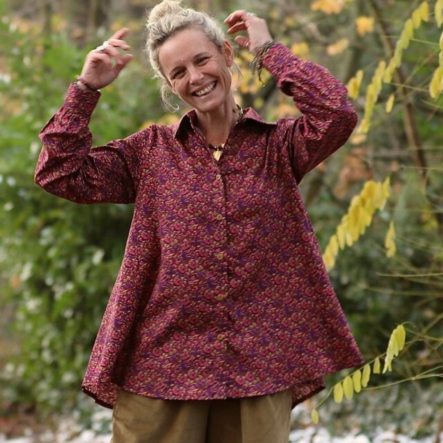 Quintessence - Chemise Caroline - Satin de coton Jardin Épicé