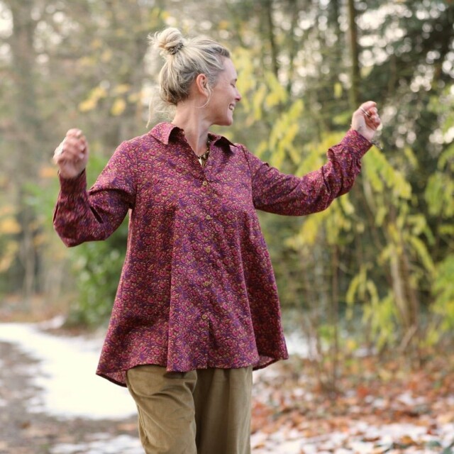 Quintessence - Chemise Caroline - Satin de coton Jardin Épicé