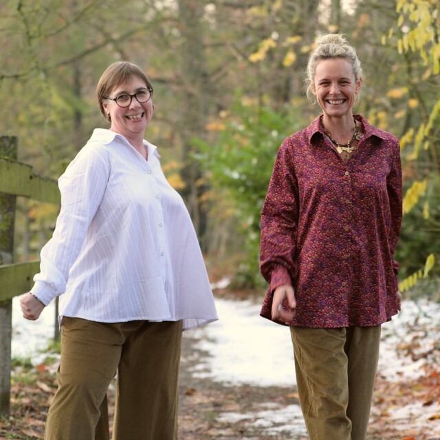 Quintessence - Chemise Caroline - Satin de coton Rayures Botaniques